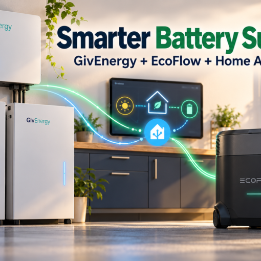 GivEnergy and EcoFlow batteries coordinated through Home Assistant for dynamic home energy support.