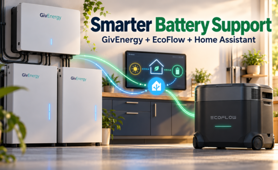 GivEnergy and EcoFlow batteries coordinated through Home Assistant for dynamic home energy support.