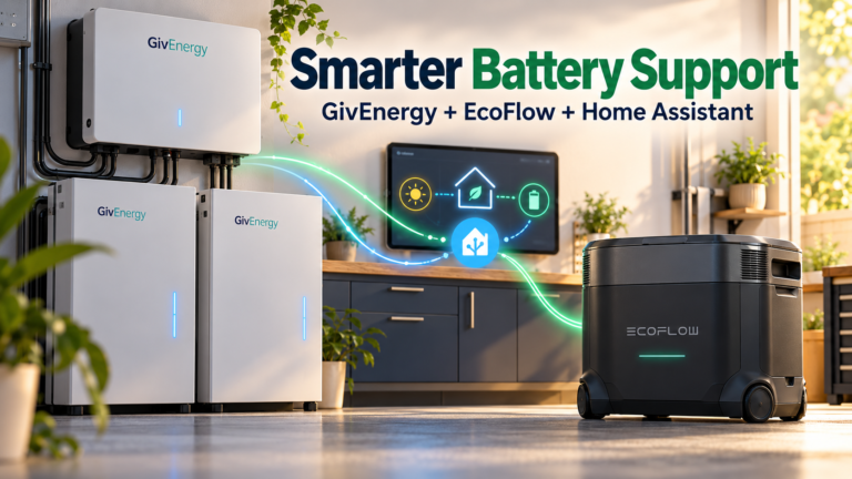GivEnergy and EcoFlow batteries coordinated through Home Assistant for dynamic home energy support.