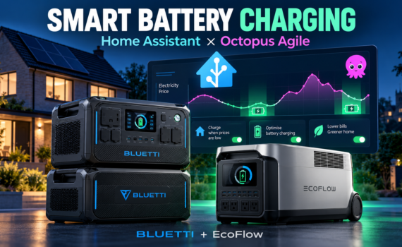 BLUETTI and EcoFlow batteries with Home Assistant planning charging around Octopus Agile electricity prices.